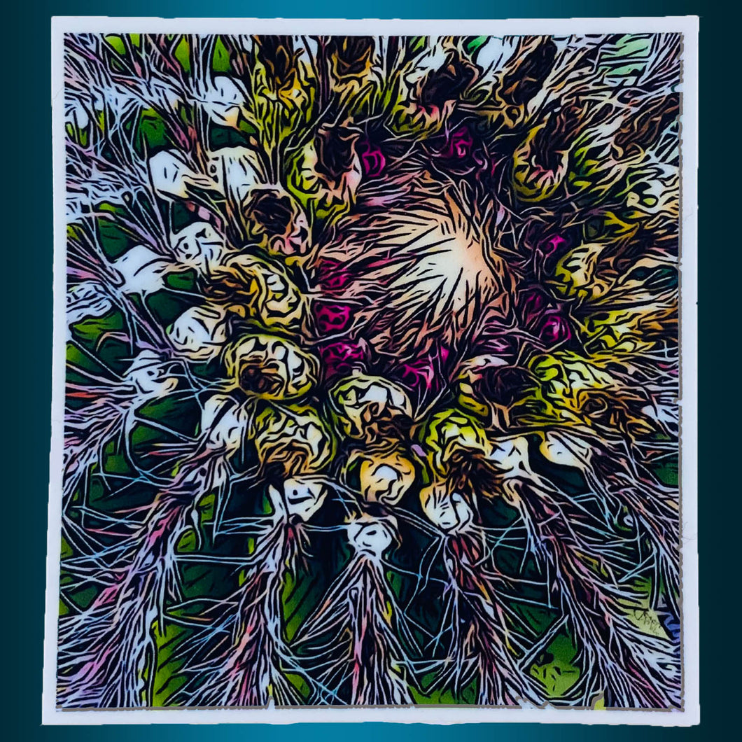 Colorful Cacti, Matte Vinyl Sticker