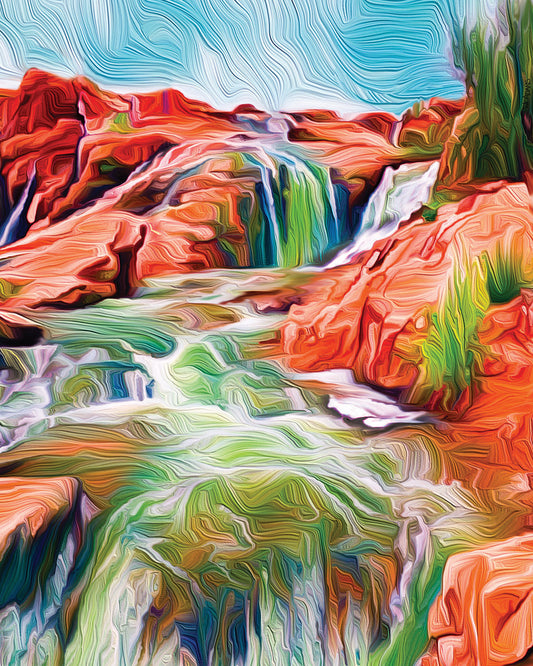 Gunlock Falls – Southwest Desert Waterfall Print