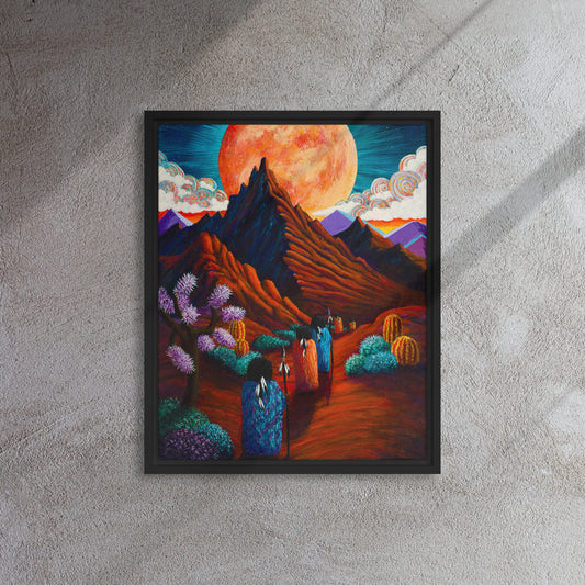 Sacred Journey, Desert Vibe Series - Framed Canvas Print