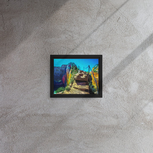 Stairway to Angels Landing, Zion, Utah - Framed Canvas Print