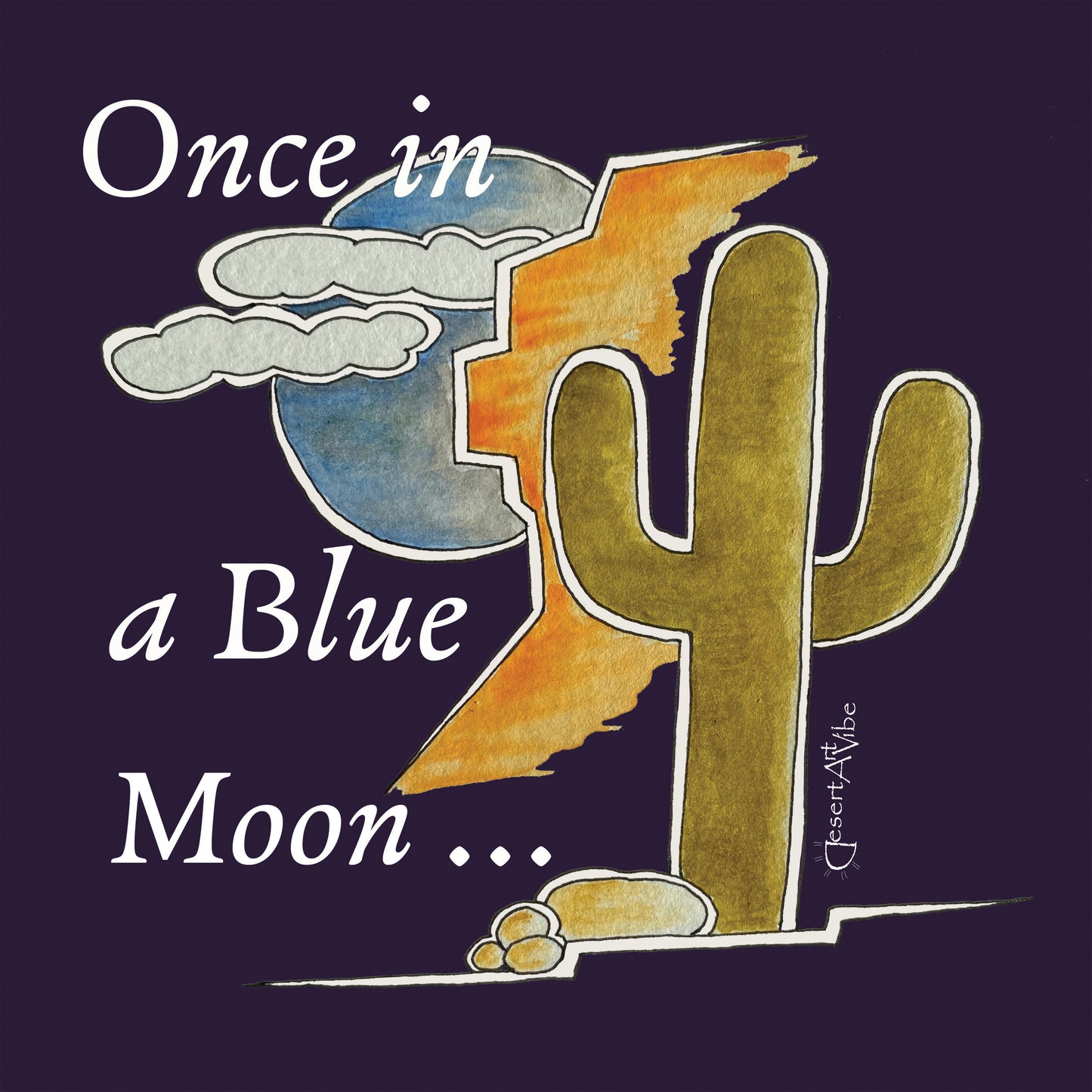 Blue Moon,  Matte Vinyl Sticker