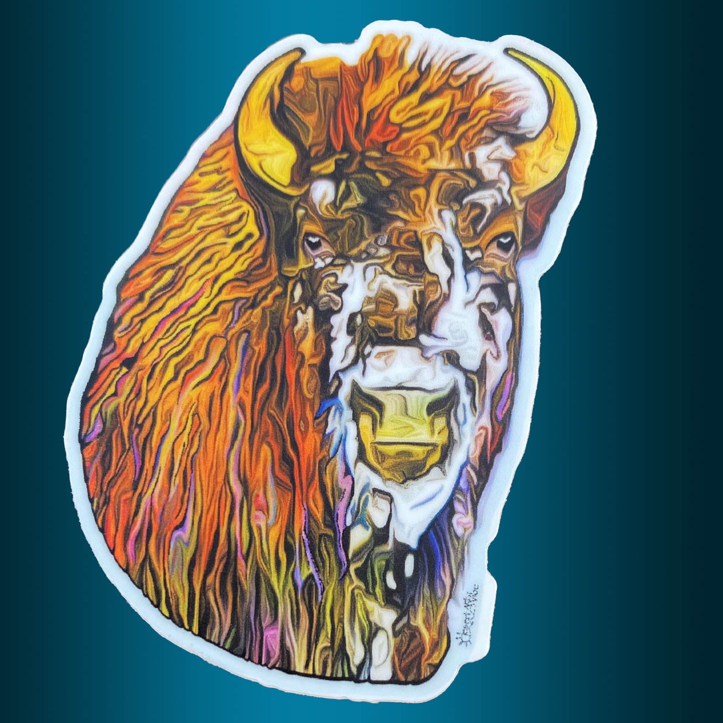 Brilliant Bison, Matte Vinyl Sticker