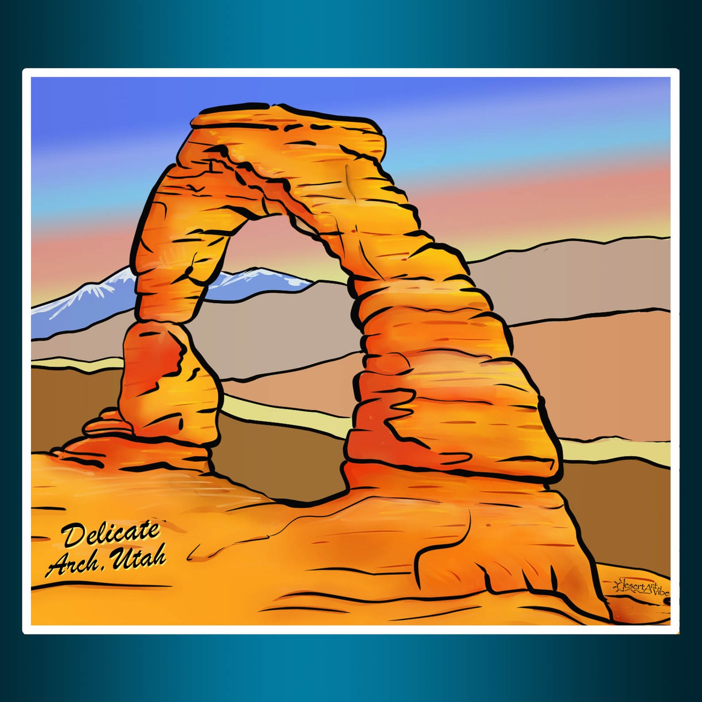 Delicate Arch, Utah, Matte Vinyl Sticker