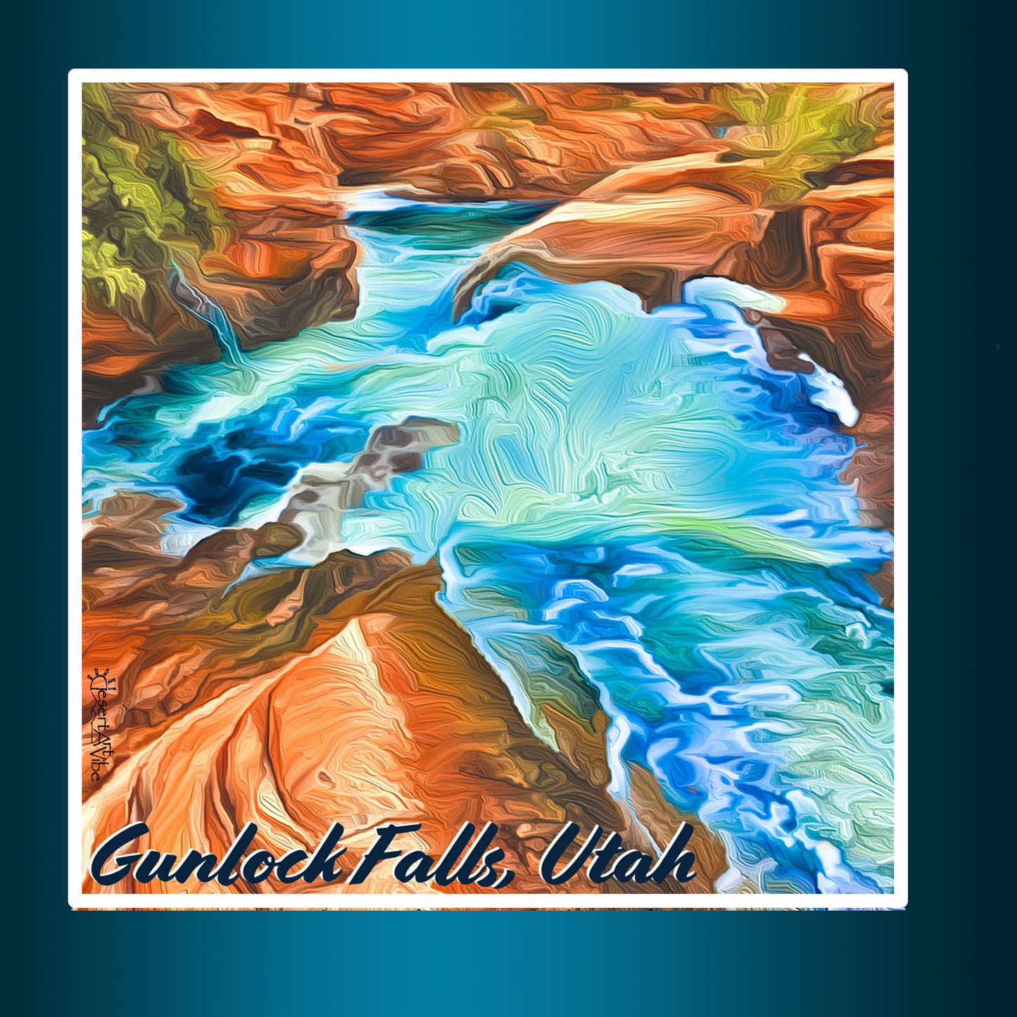 Gunlock Falls, Utah, Matte Vinyl Sticker