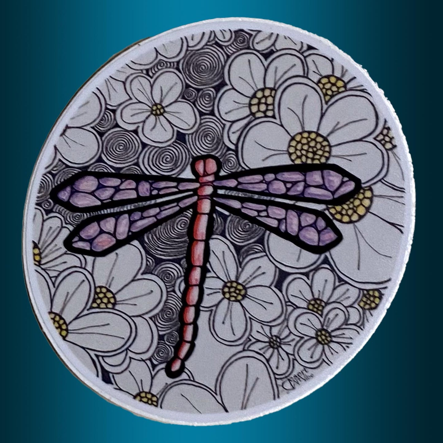 Magical Dragonfly, Glossy Vinyl Sticker