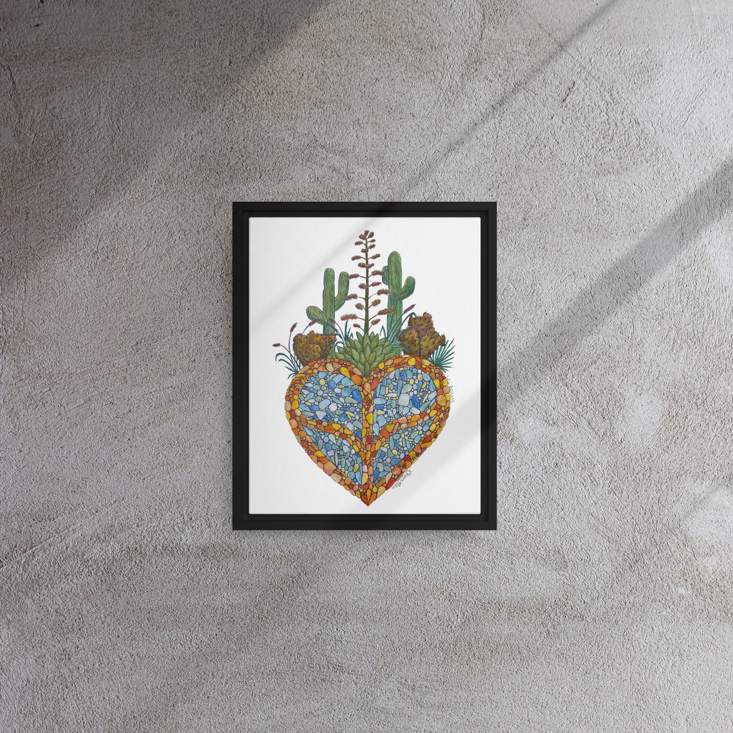 The Spread of Endless Peace and Love Print - Desert Life Series - Framed Canvas Print