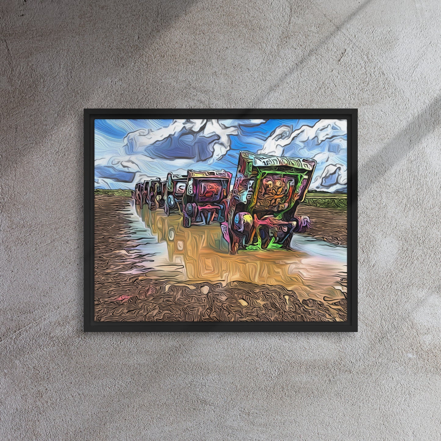 Caddy Row - Framed Canvas Print