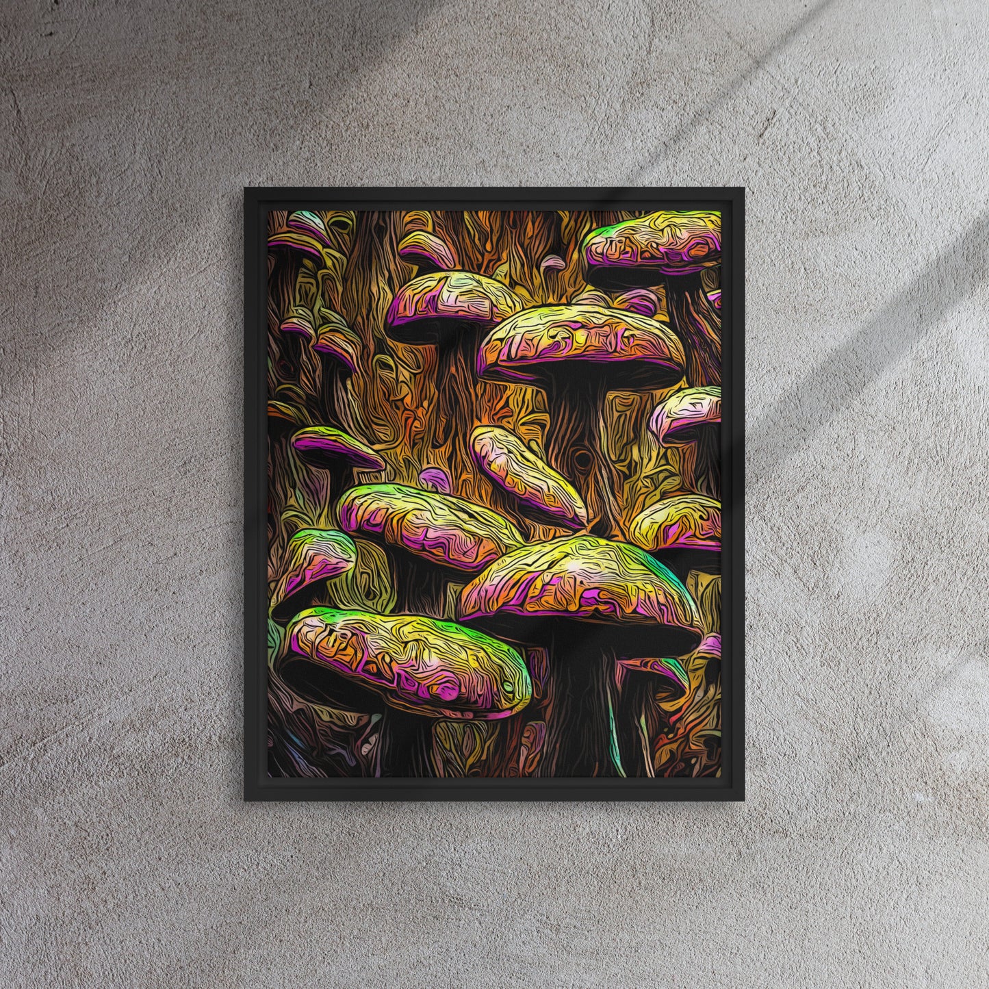 Chromatic Caps - Framed Canvas Print