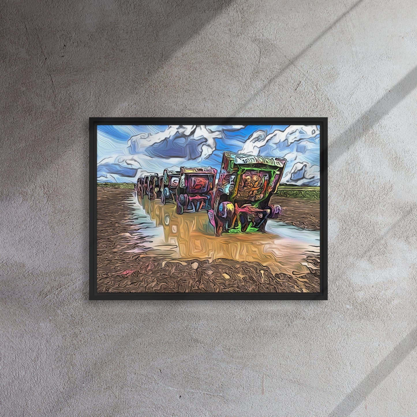 Caddy Row - Framed Canvas Print