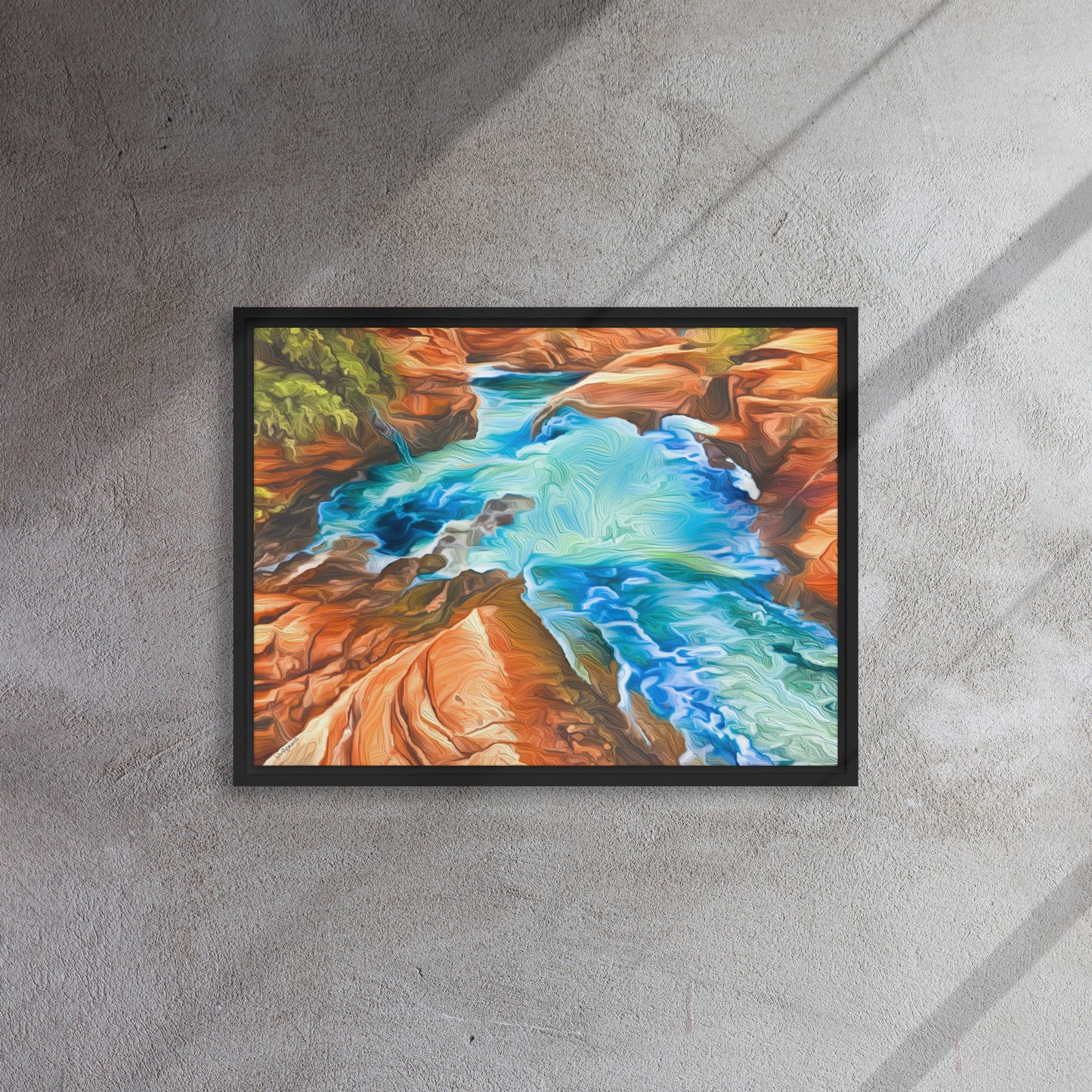 Gunlock Spillway - Framed Canvas Print