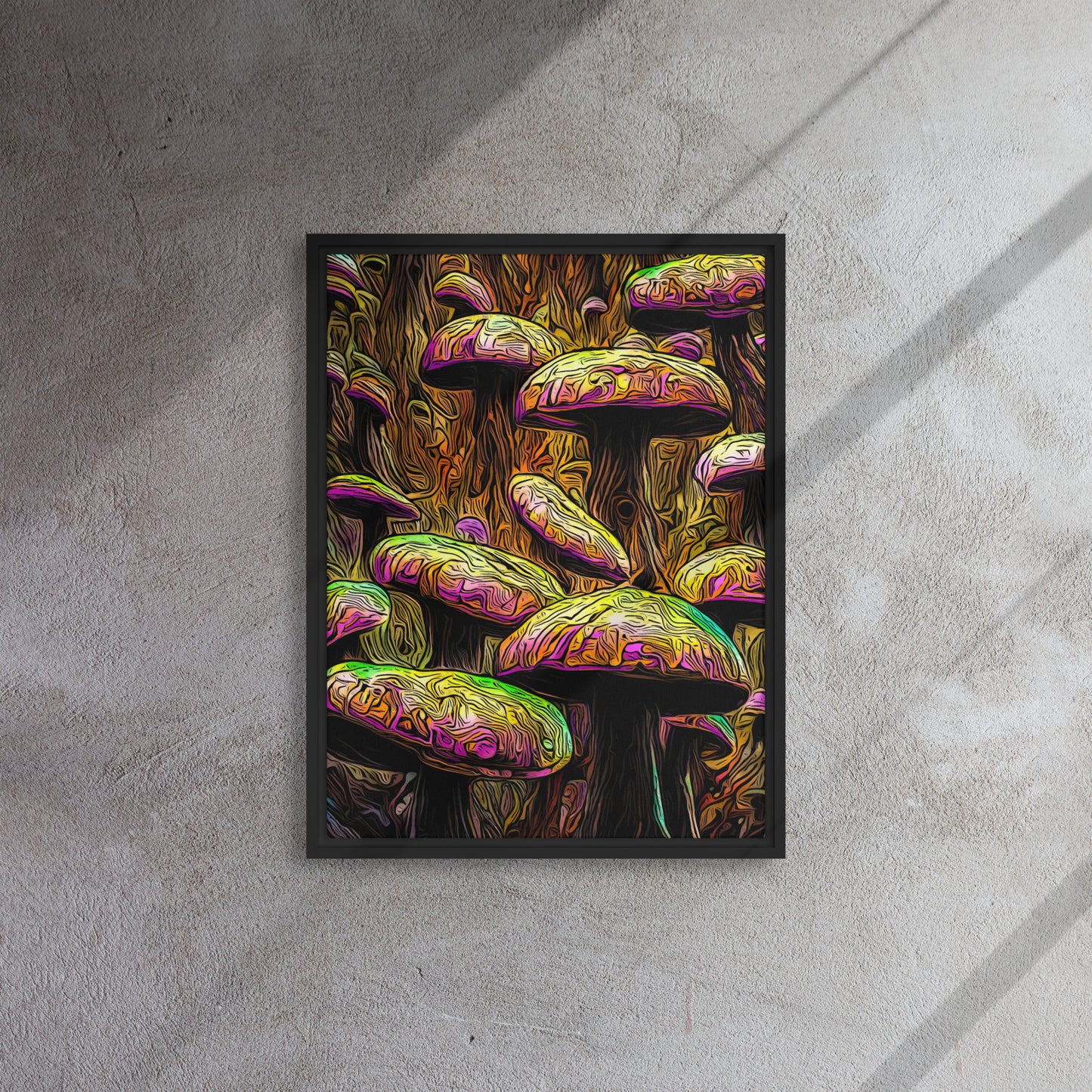 Chromatic Caps - Framed Canvas Print