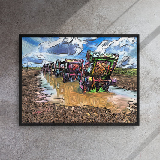 Caddy Row - Framed Canvas Print