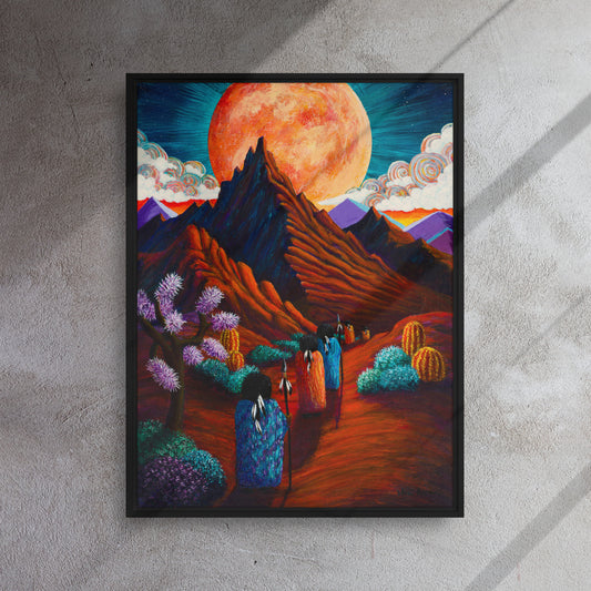 Sacred Journey, Desert Vibe Series - Framed Canvas Print