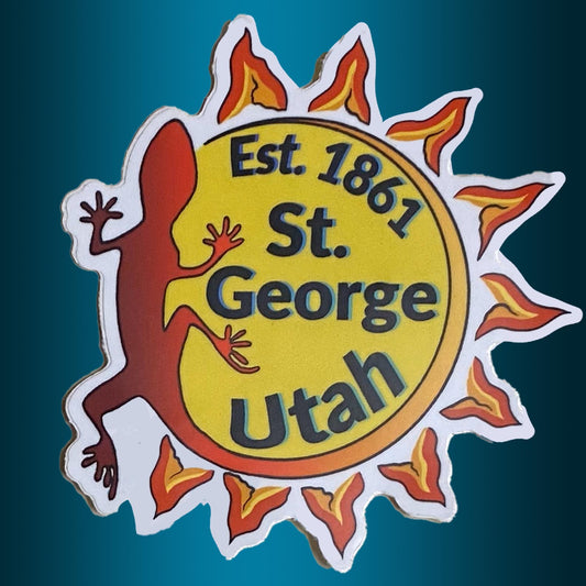 St George Sun Lizard, Matte Vinyl Sticker