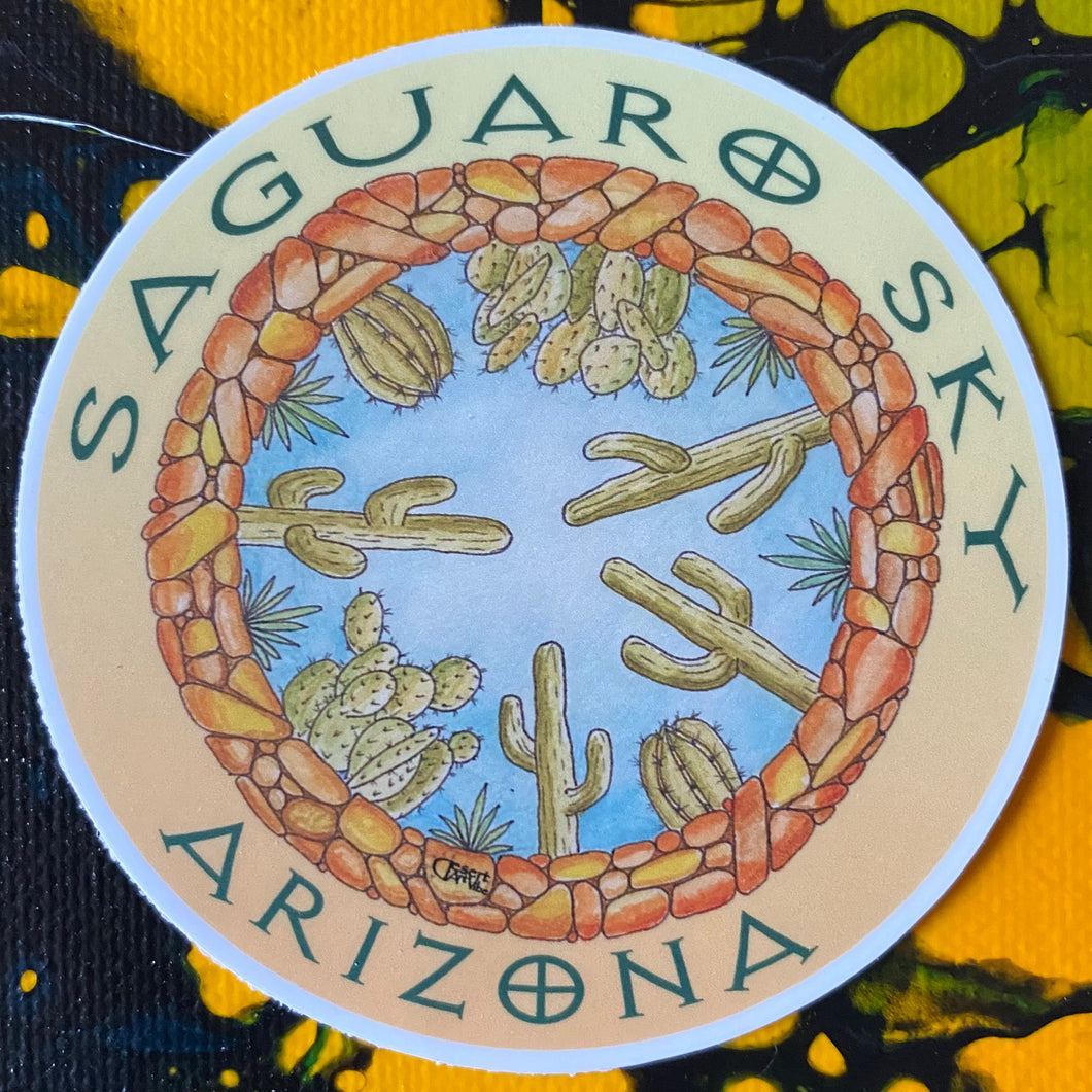 Saguaro Sky, Arizona, Matte Vinyl Sticker