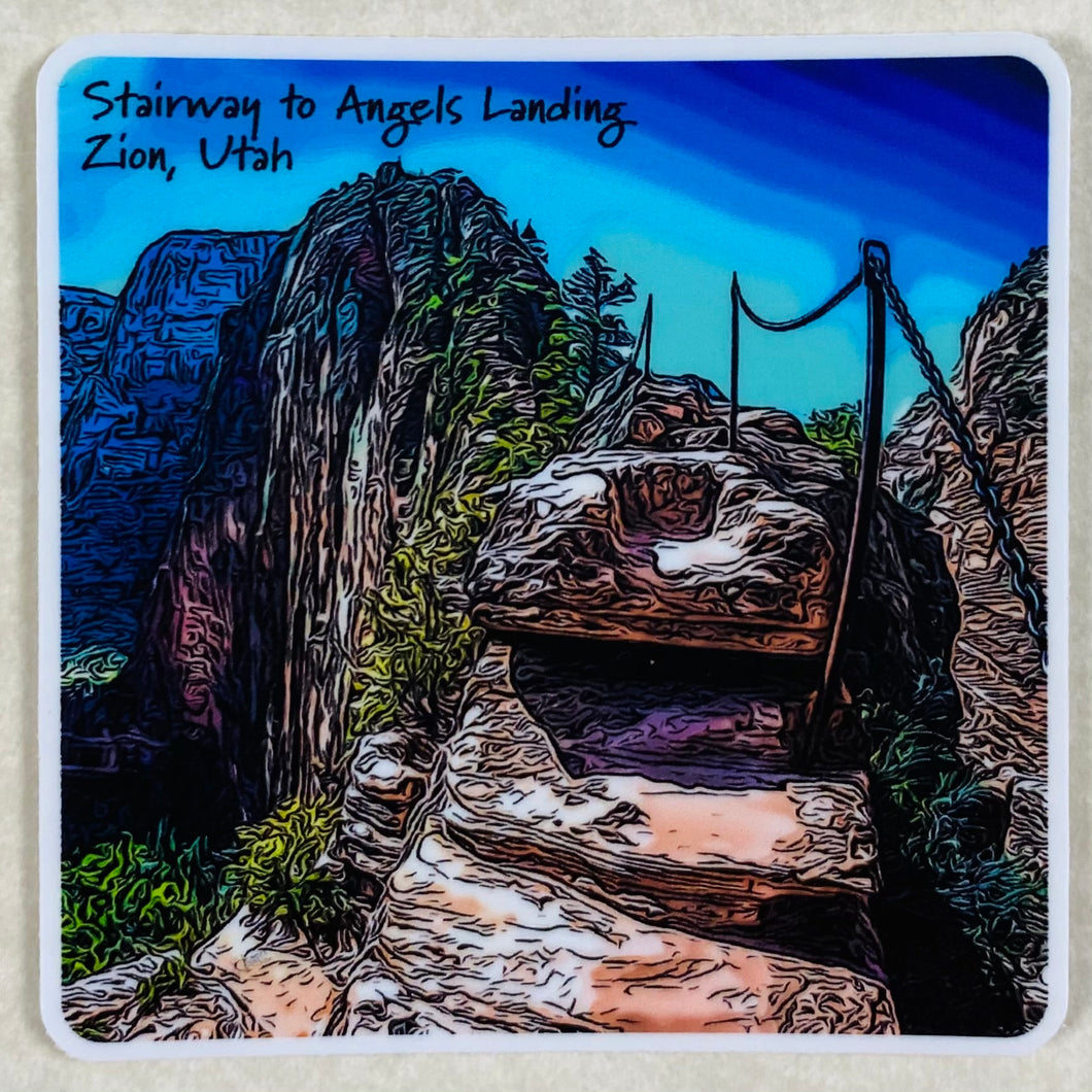 Stairway to Angels Landing, Matte Vinyl Sticker