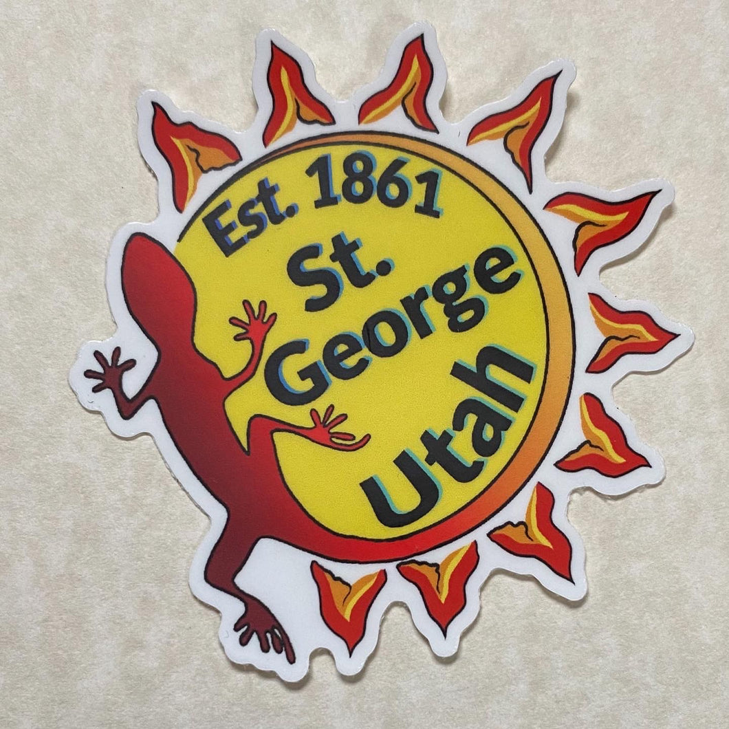 St George Sun Lizard, Matte Vinyl Sticker